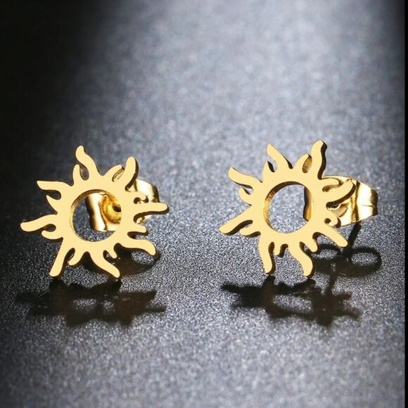 Jewelry - 5/$25 Stainless Steel Sun Earring Studs